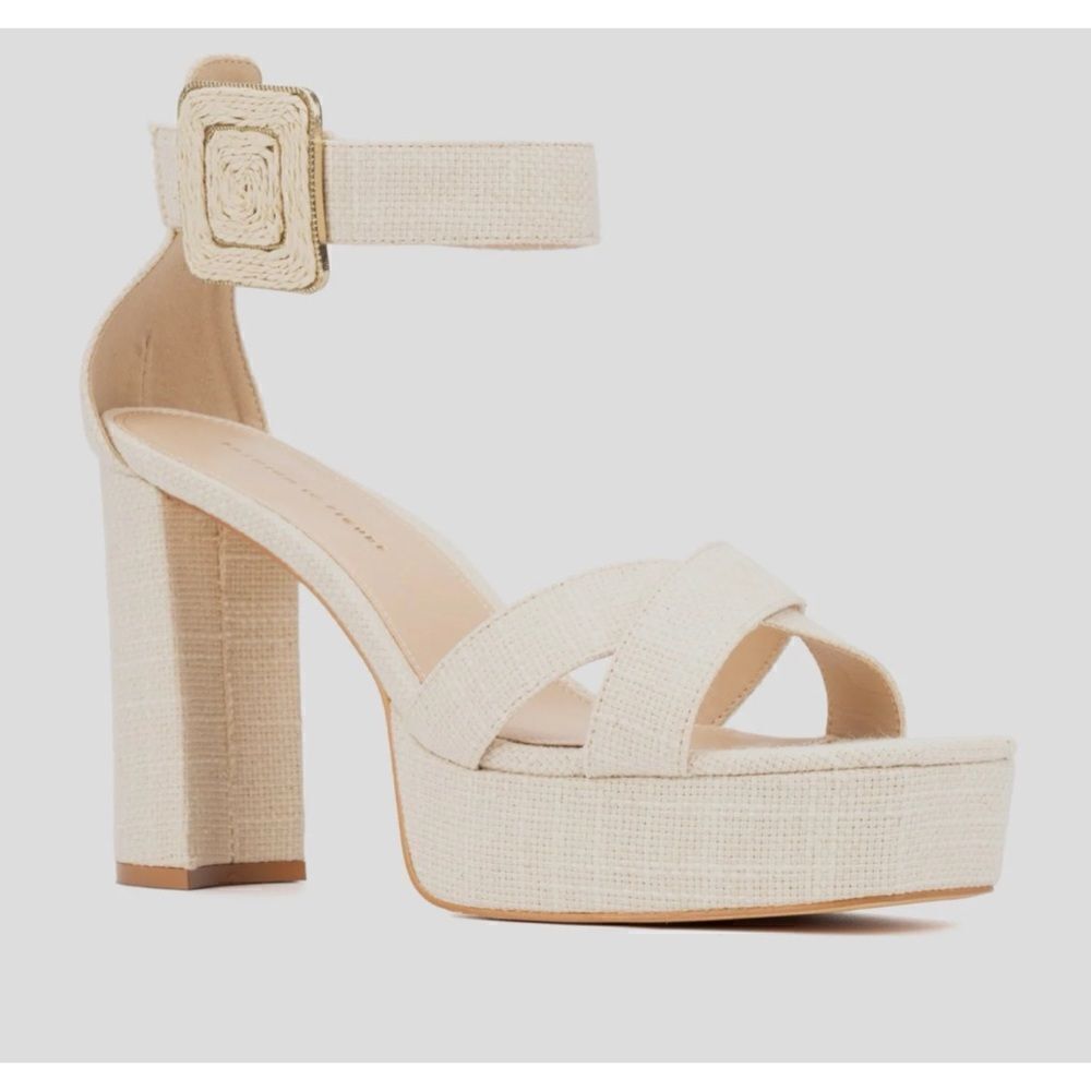 FTF Ankle Strap Wide-Width Block Heels